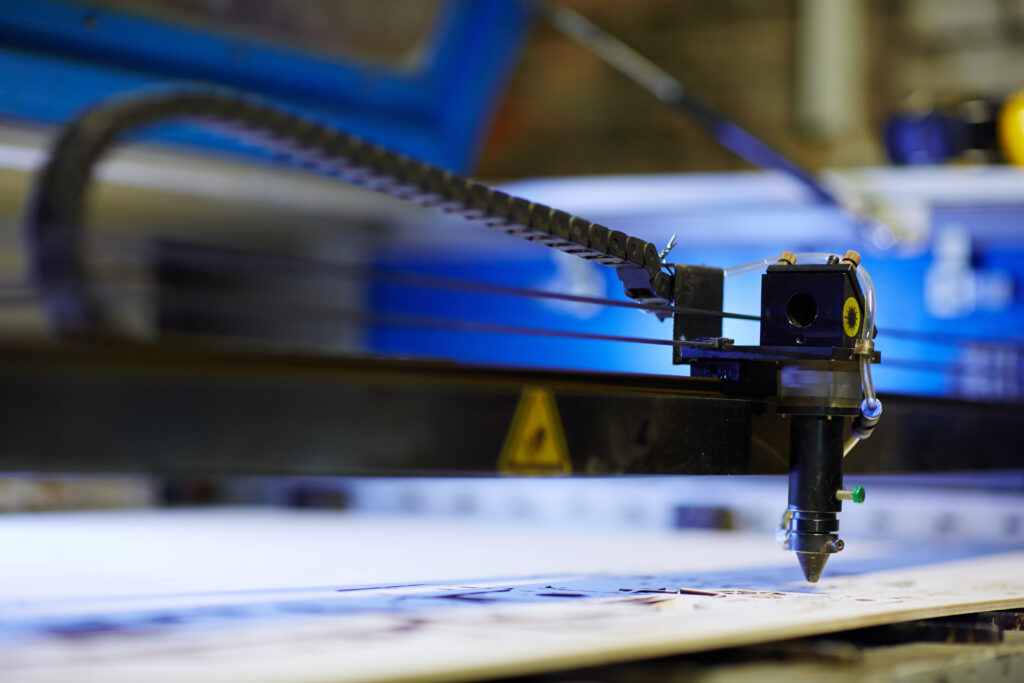Laser craft machine cutting plywood