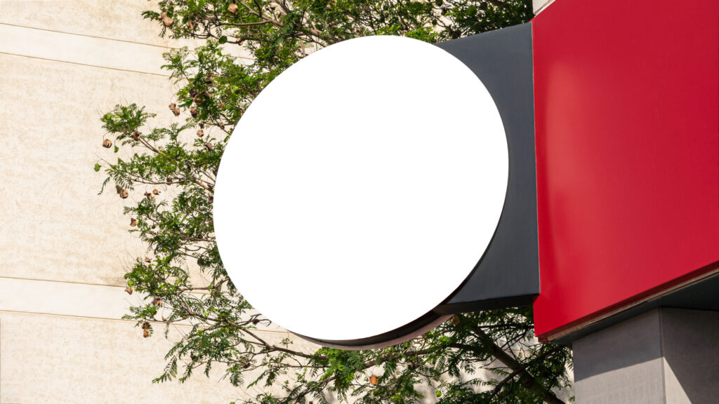 Modern blank store signage sign design